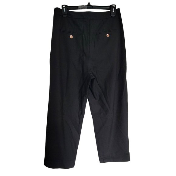 Kit and Ace Black Pleated Cropped Relaxed Fit Trouser Slacks Dress Pants Size 6 - Picture 4 of 13
